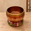 Engraved Red Tibetan Singing Bowl – Medium Size