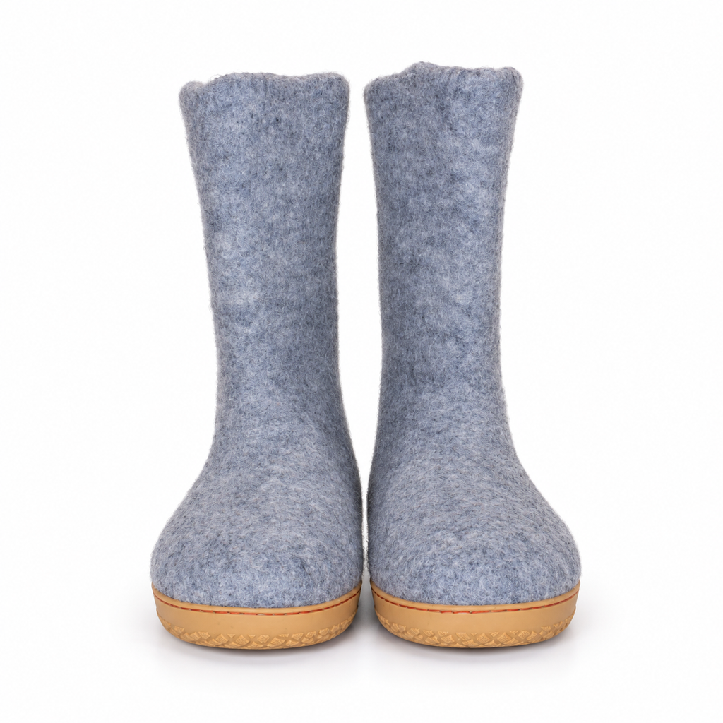 Handmade Grey Felt Boots