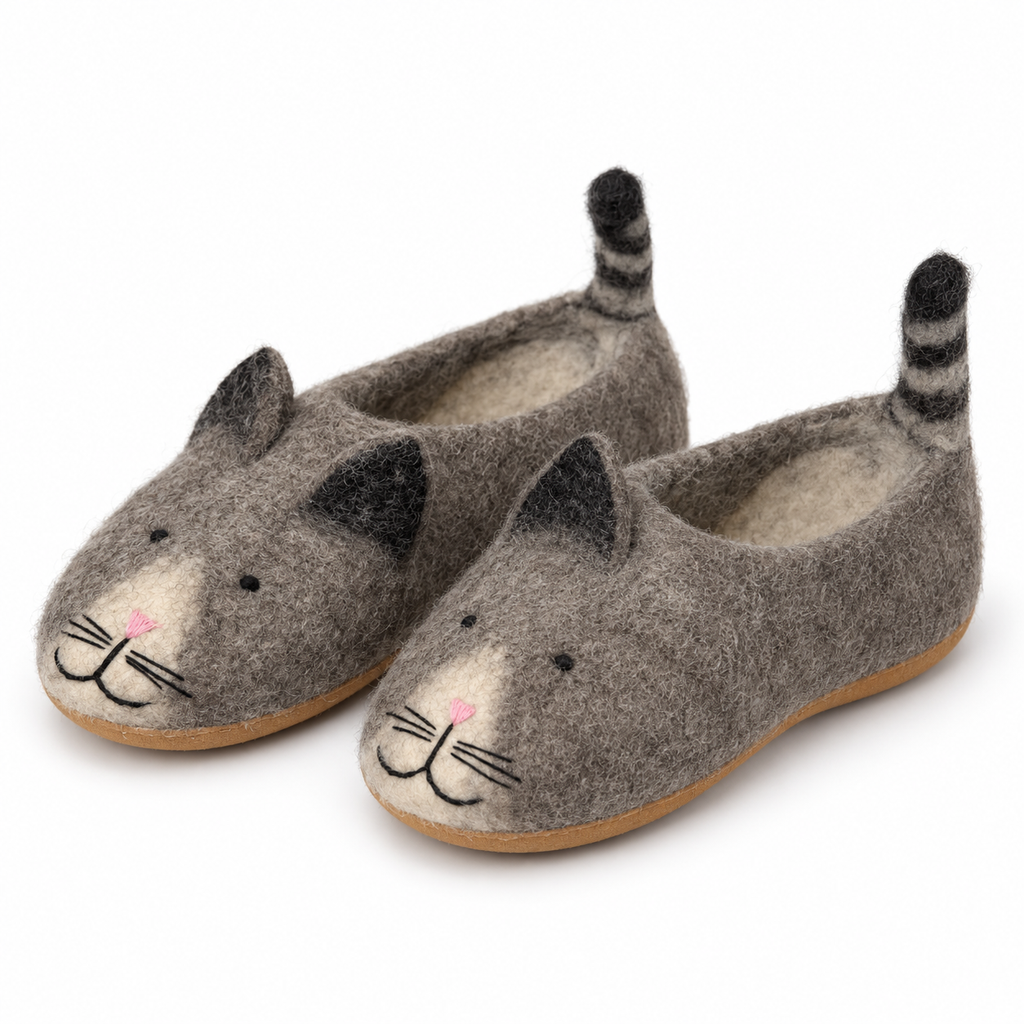 Felt Cat Slippers