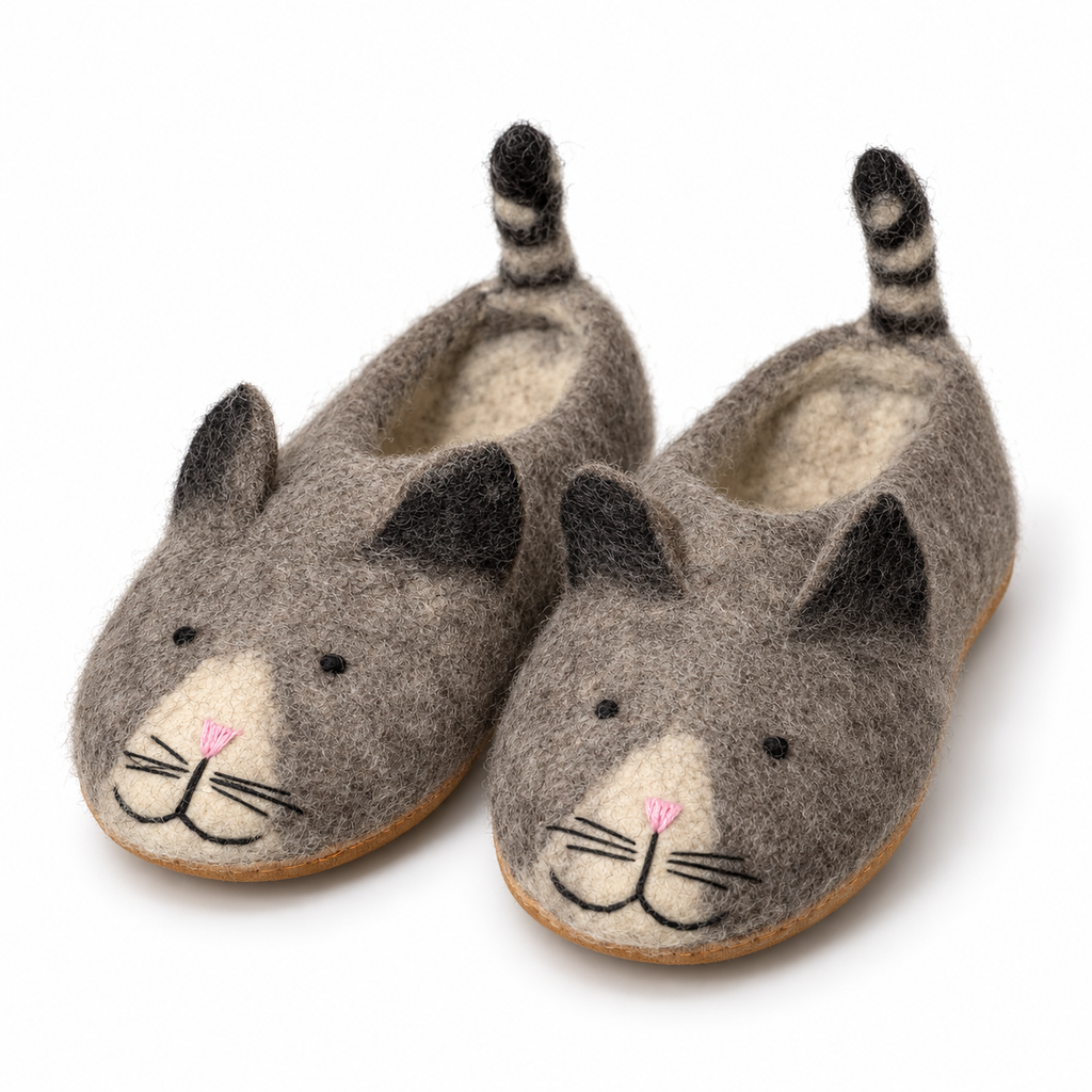 Felt Cat Slippers