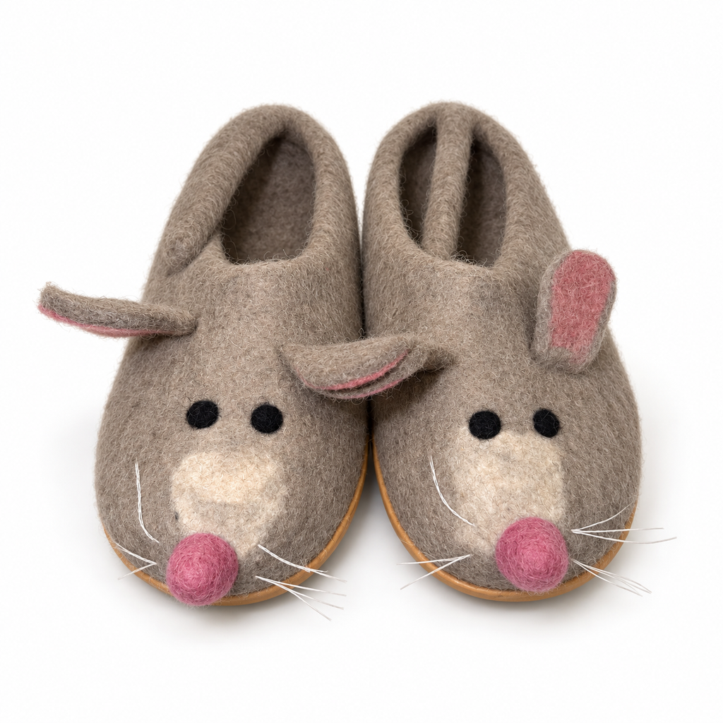 Felt Mouse Slippers