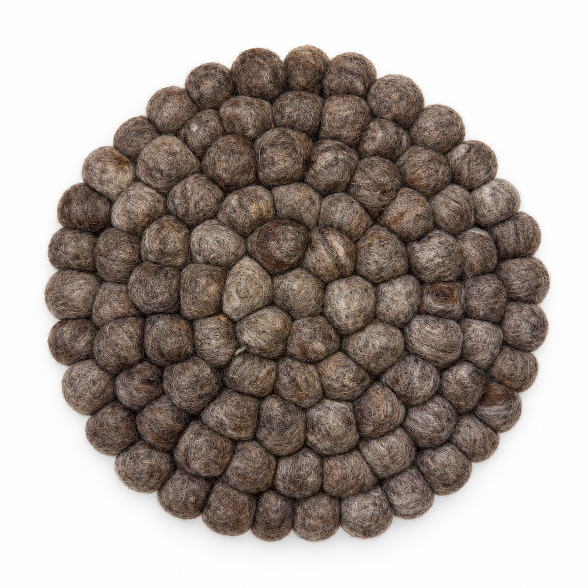 Earthy Brown – Round Felt Ball Trivet