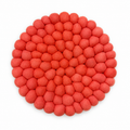 Coral Pink – Round Felt Ball Trivet