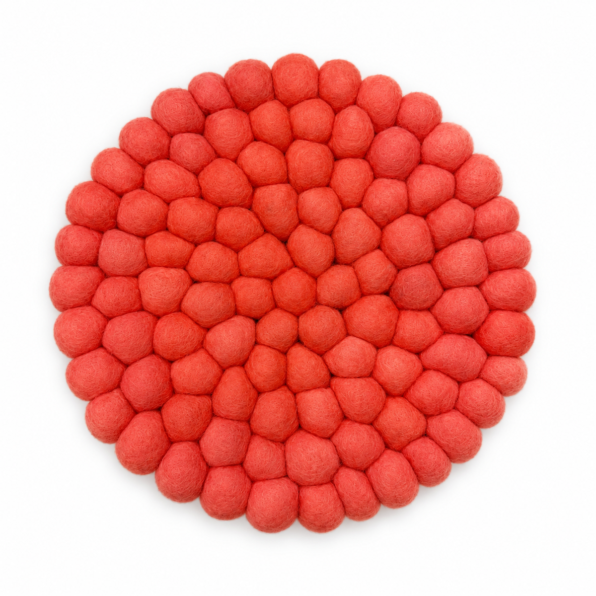 Coral Pink – Round Felt Ball Trivet