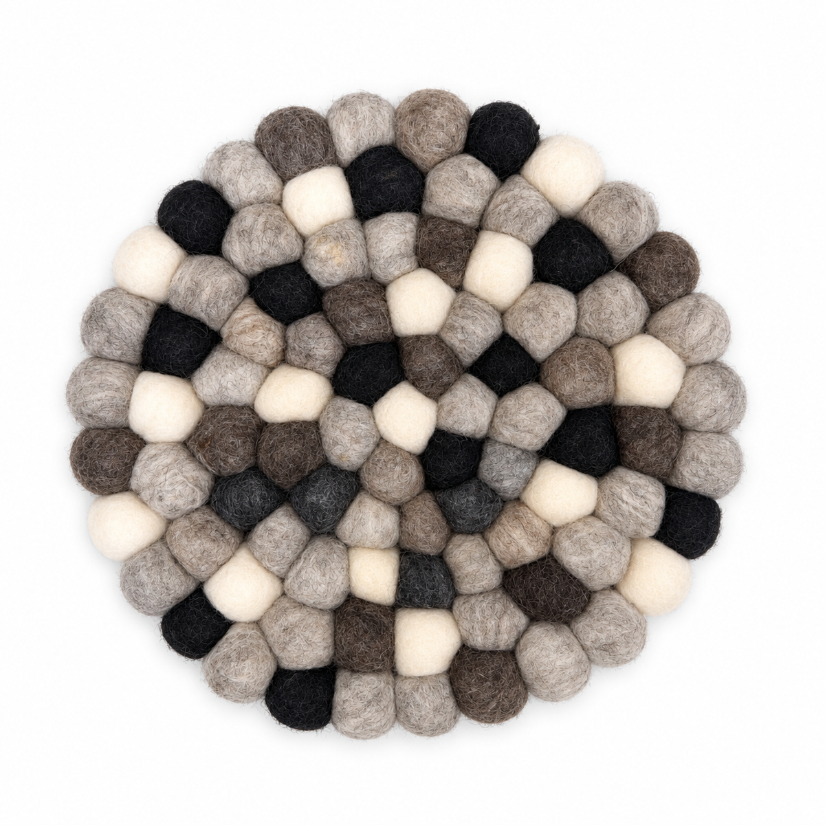 Natural Grey – Round Felt Ball Trivet