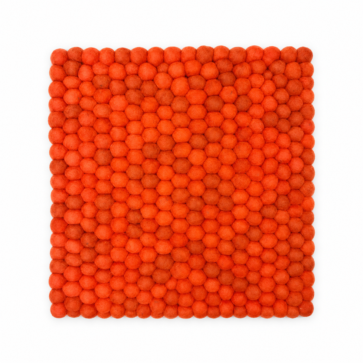Vibrant Orange – Square Felt Ball Trivet