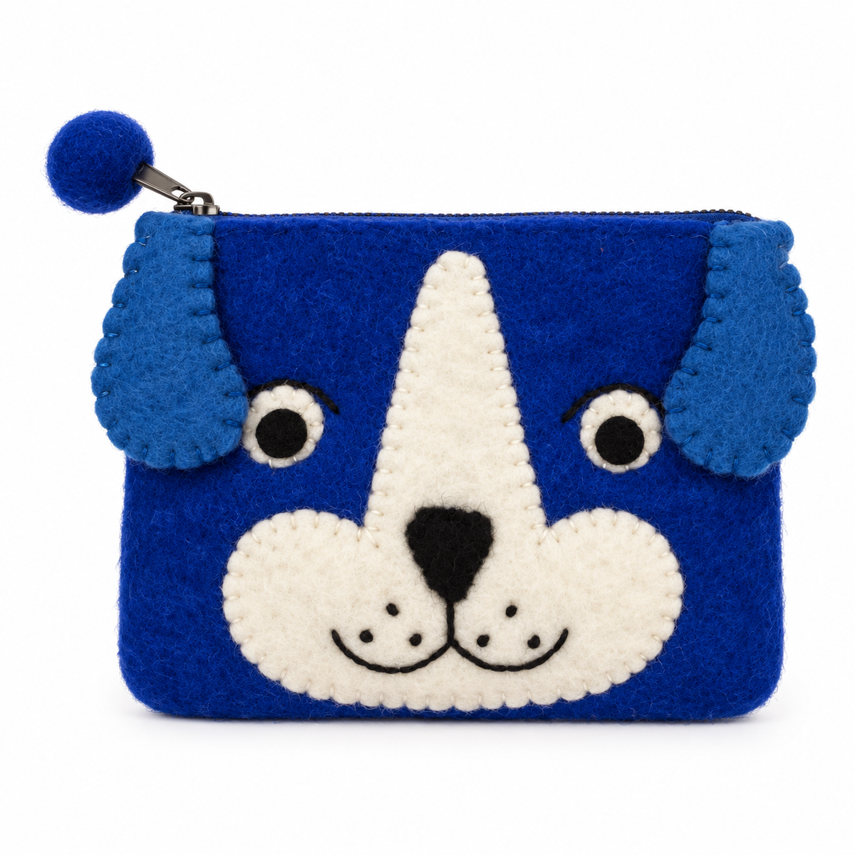 Blue Dog Felt Zipper