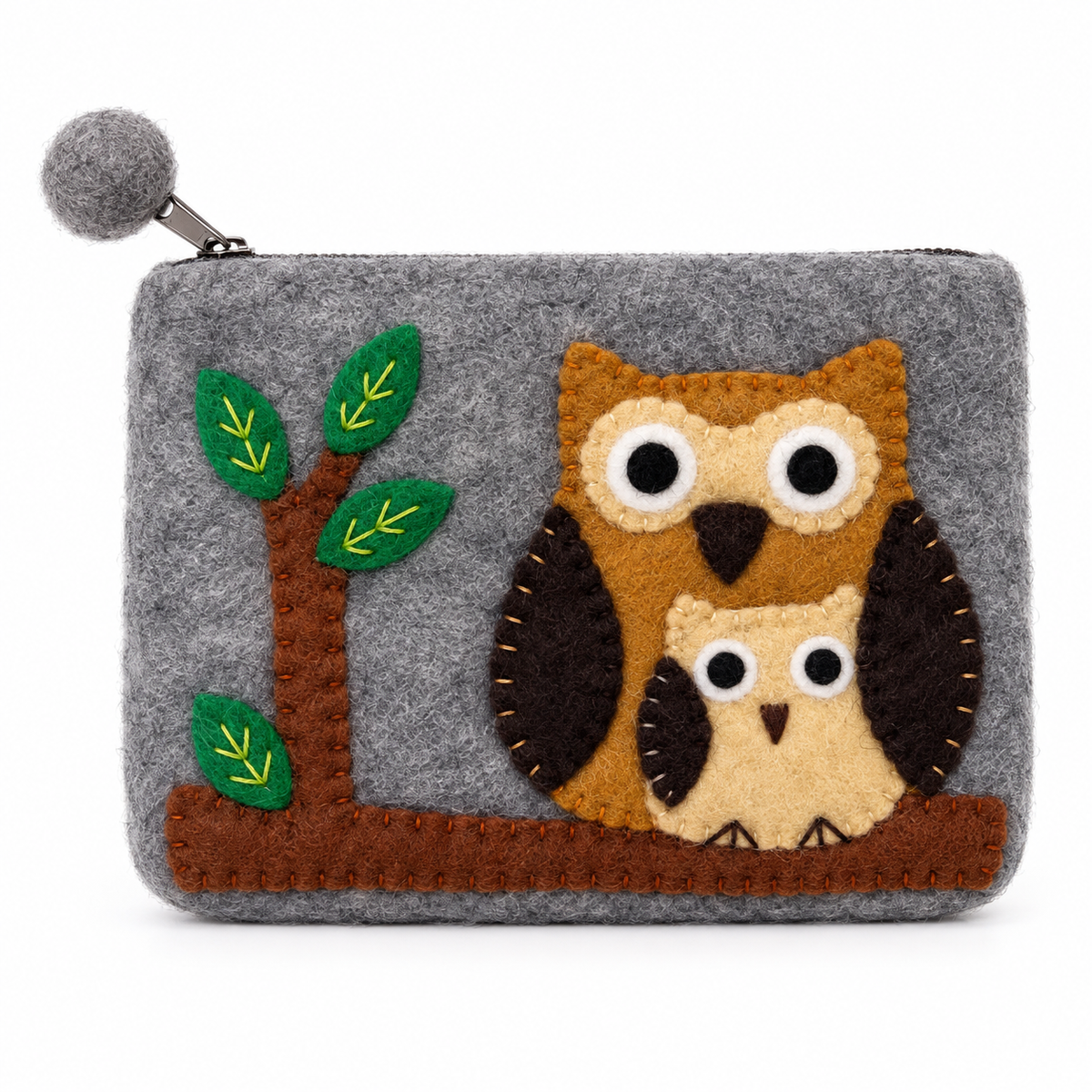 Owl Family Felt Zipper