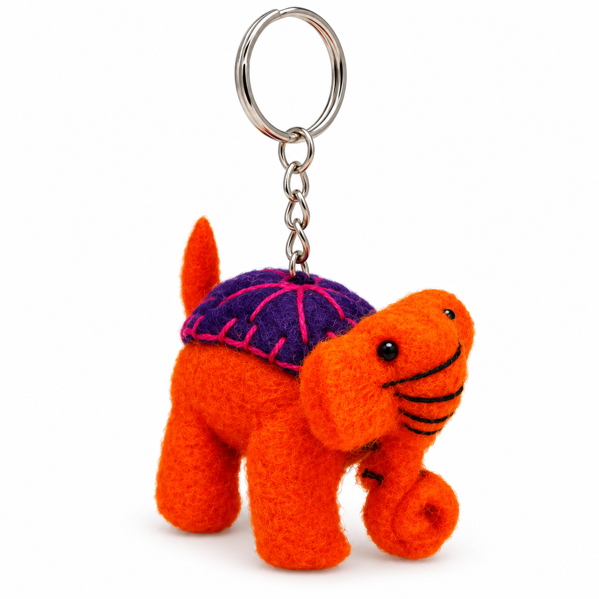 Gaspard Elephant Felt Keychain