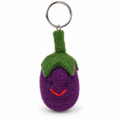 Eggplant Felt Keychain