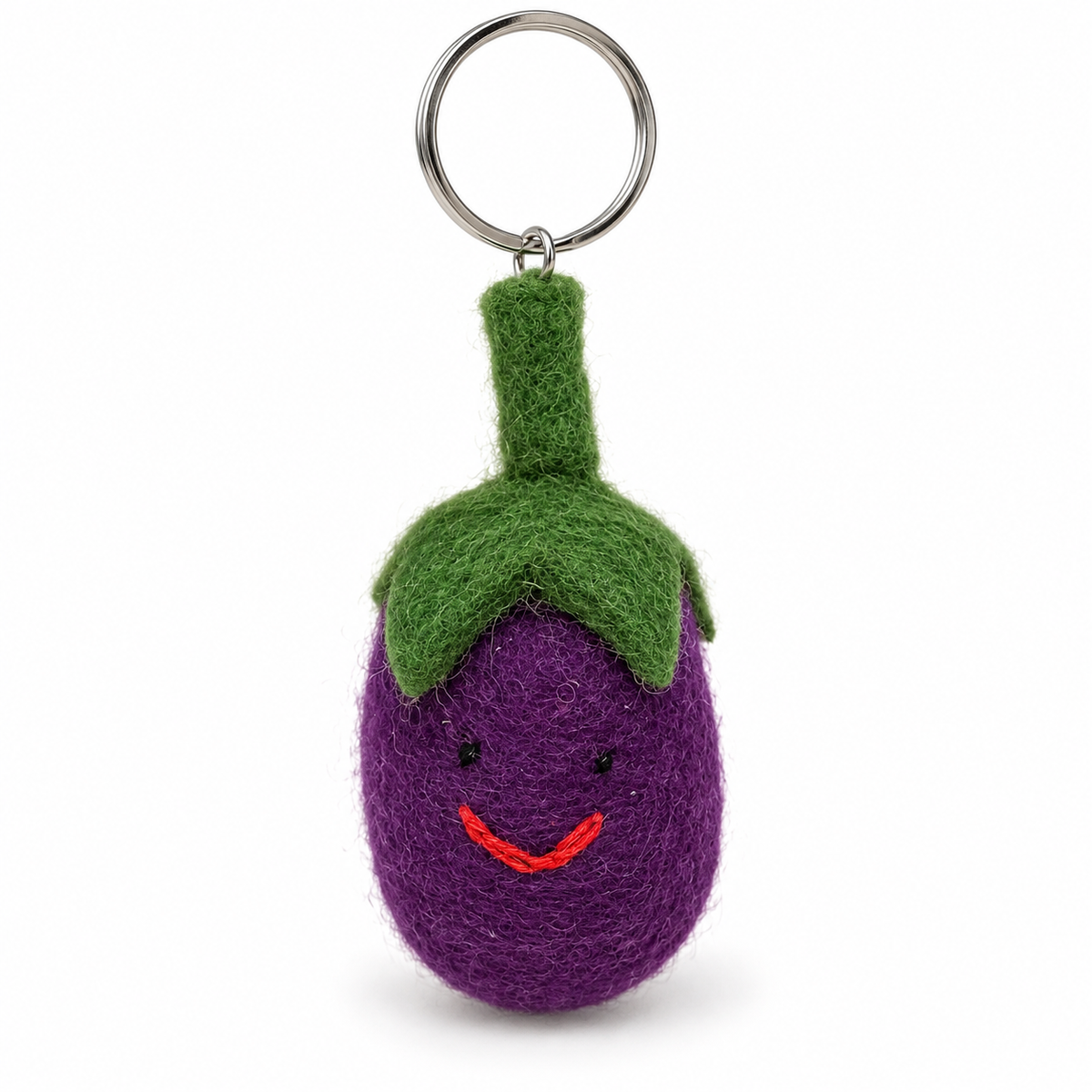 Eggplant Felt Keychain