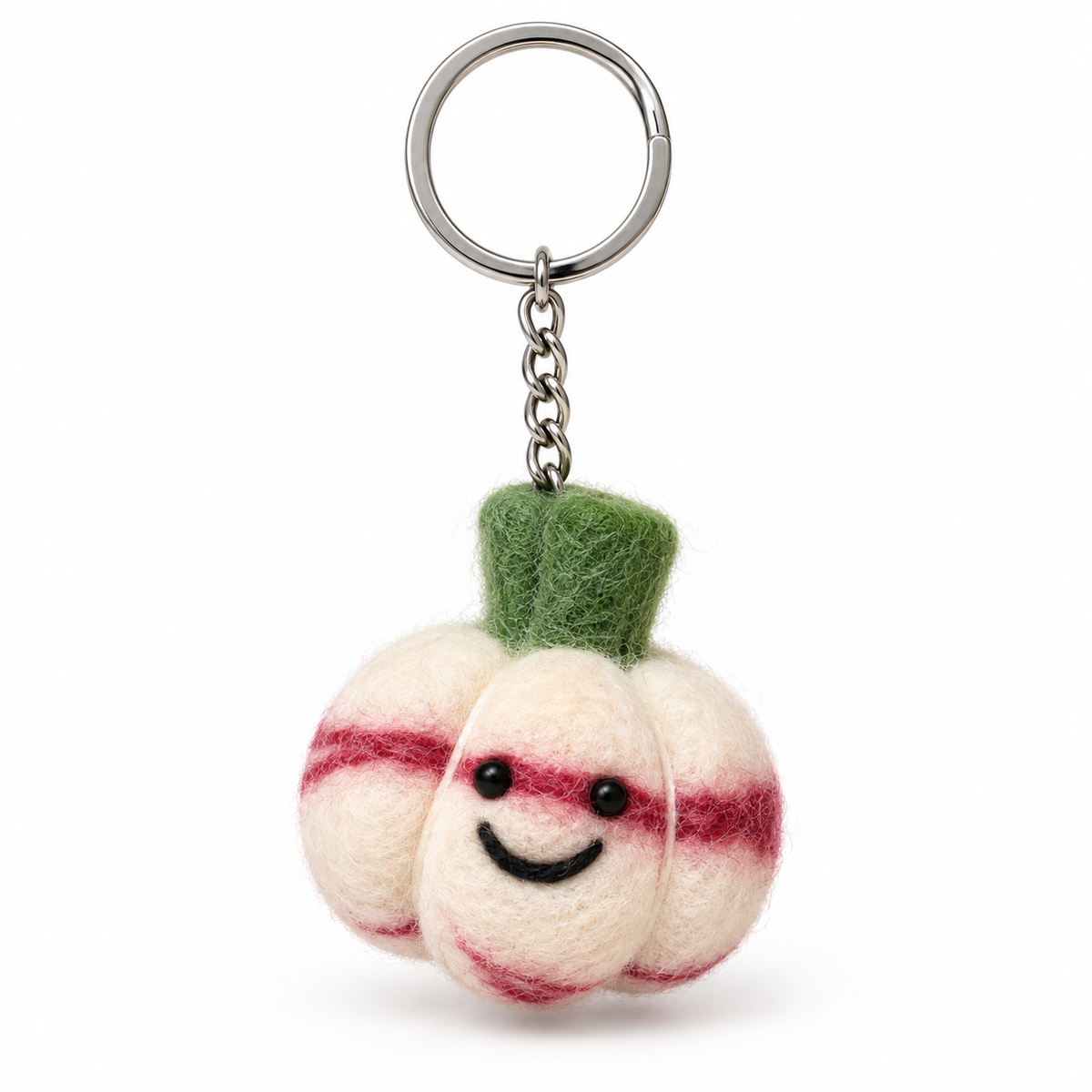 Garlic Felt Keychain