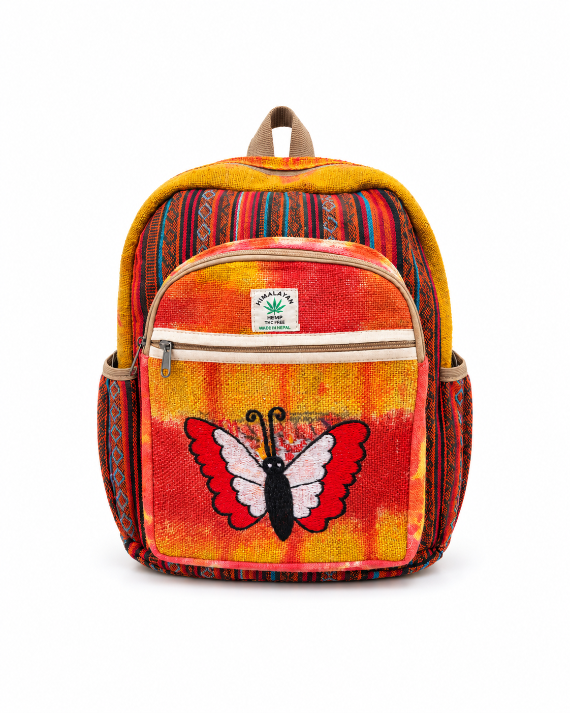 Boho Butterfly – Orange Hemp Backpack