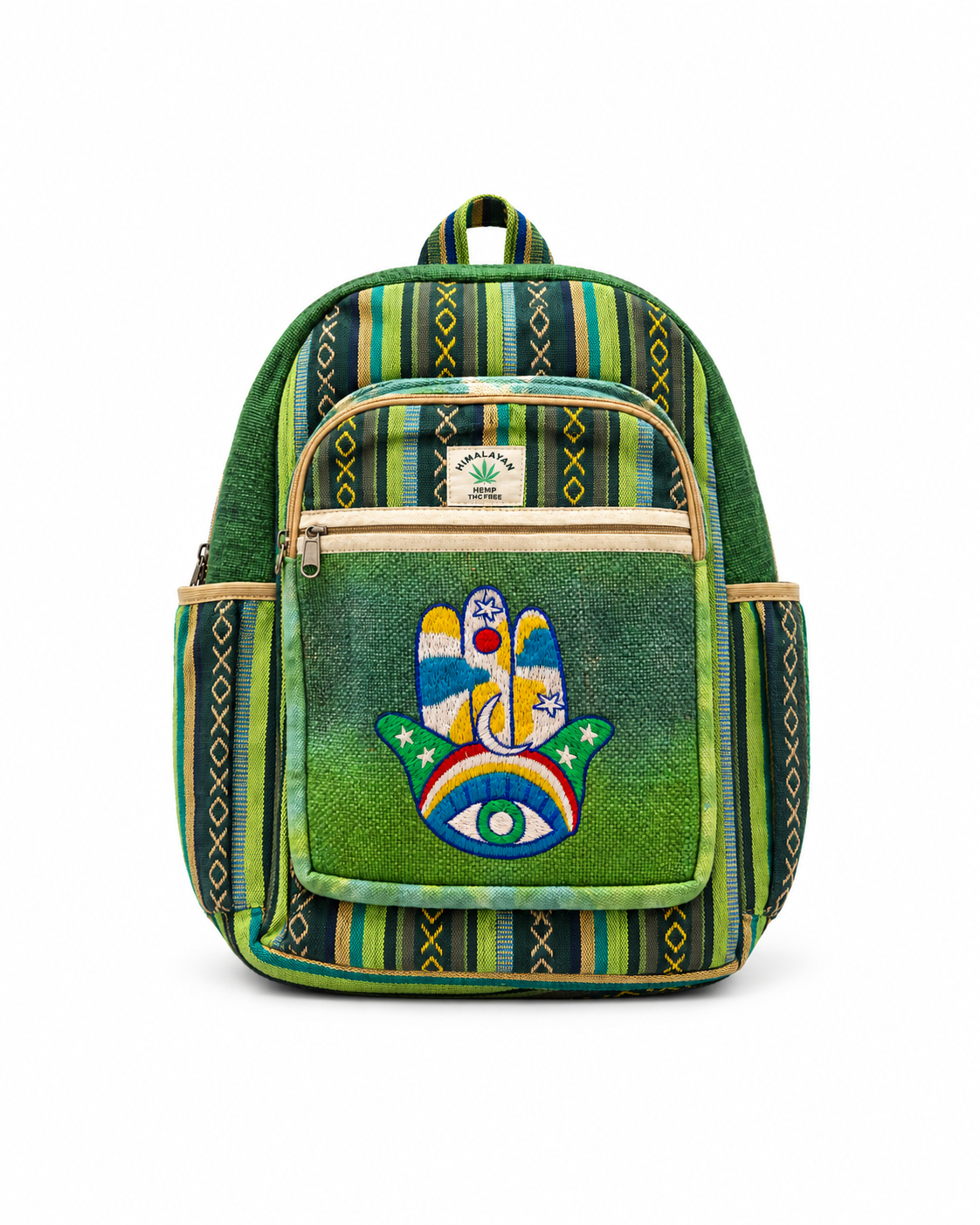 Mystic Hamsa – Green Hemp Backpack