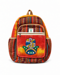 Sunset Hamsa – Orange Hemp Backpack