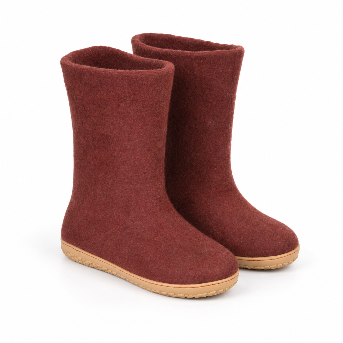 Handmade Brown Felt Boots