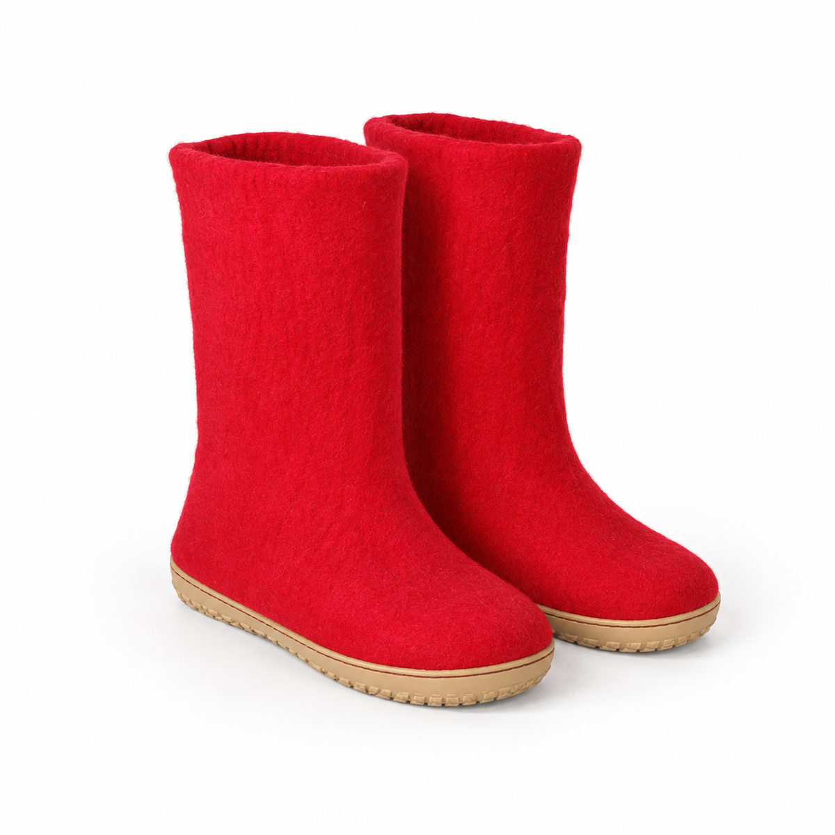Handmade Red Felt Boots