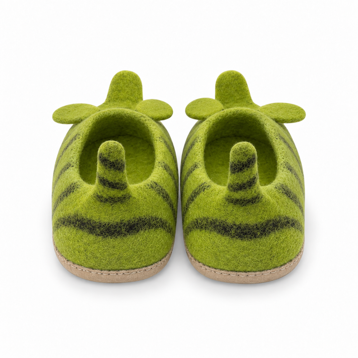 Felt Green Mouse Slippers