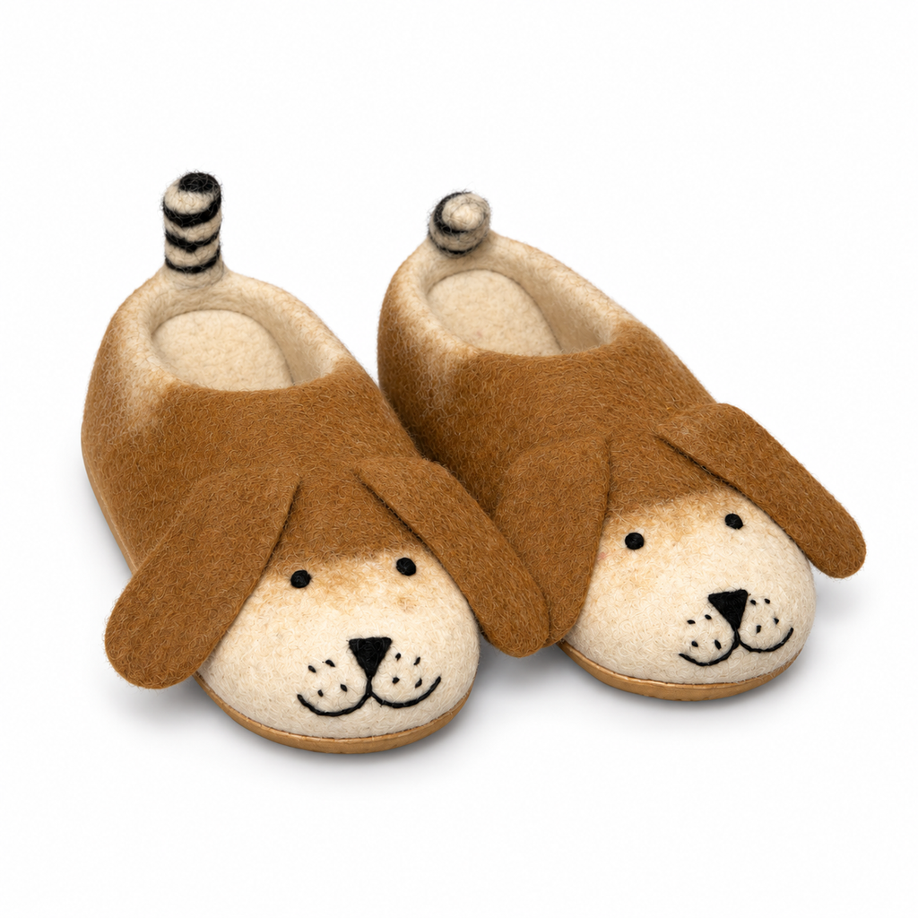 Felt Dog Slippers